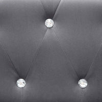 vidaXL Sofá chesterfield três lugares veludo 199x75x72cm cinzento