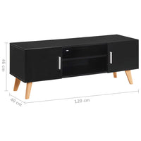 vidaXL Móvel de TV 120x40x46 cm MDF preto