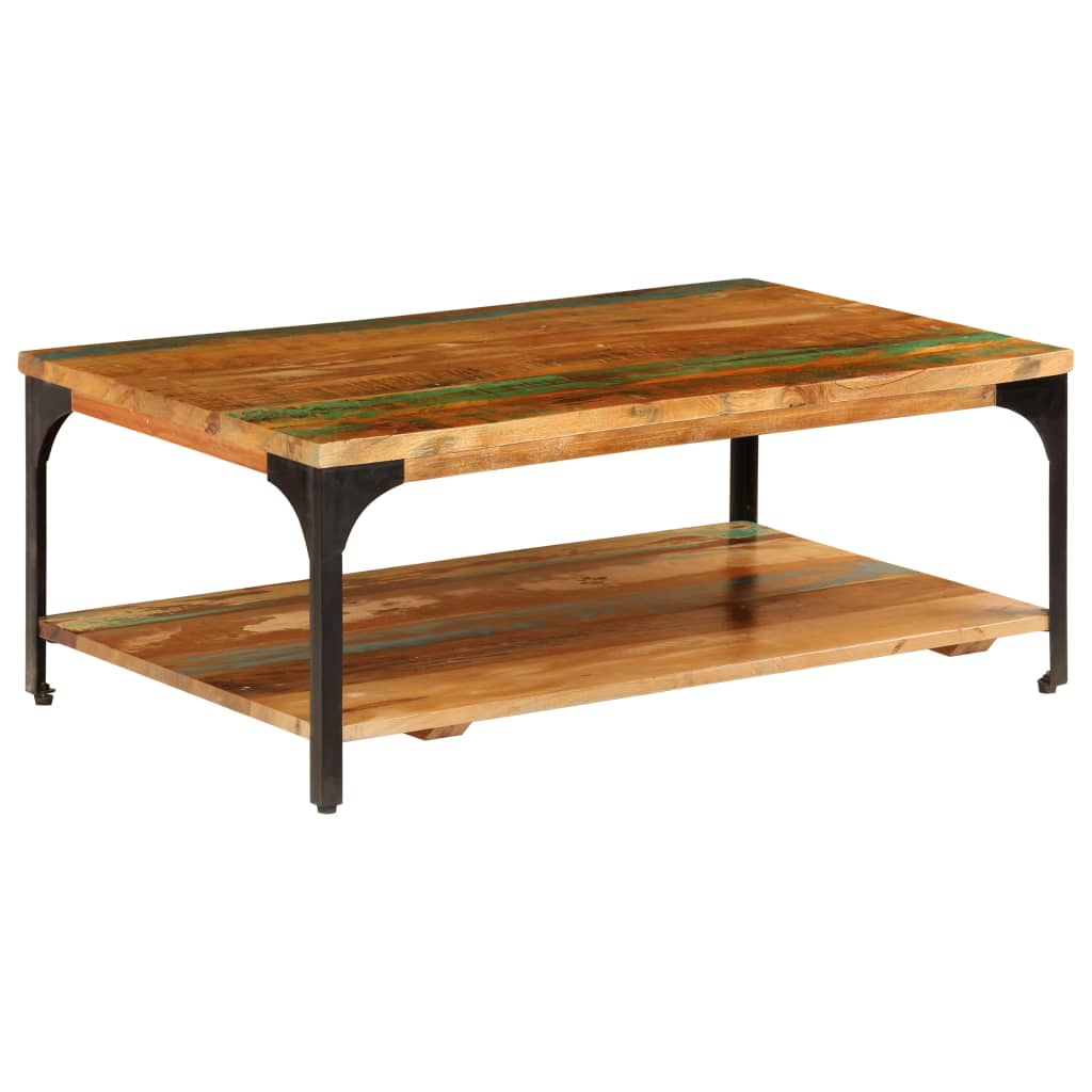 vidaXL Mesa de centro, madeira de mangueira 100x60x38 cm