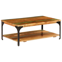 vidaXL Mesa de centro, madeira de mangueira 100x60x38 cm