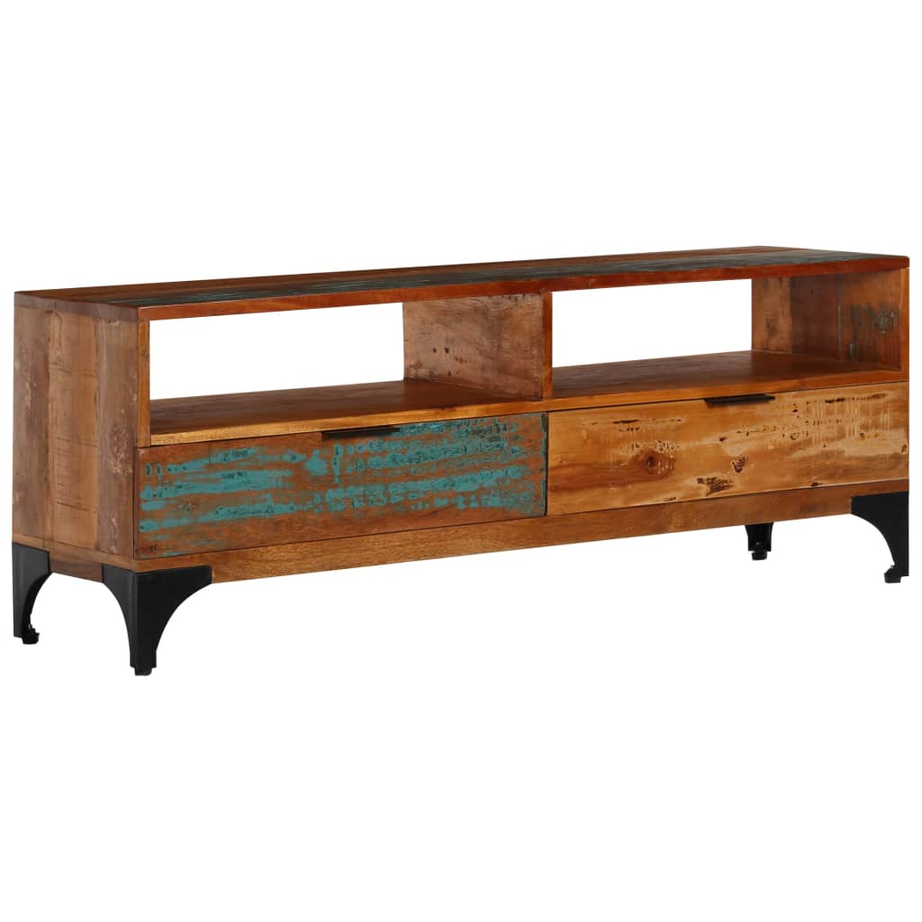 vidaXL Móvel TV madeira de mangueira 120x35x45 cm