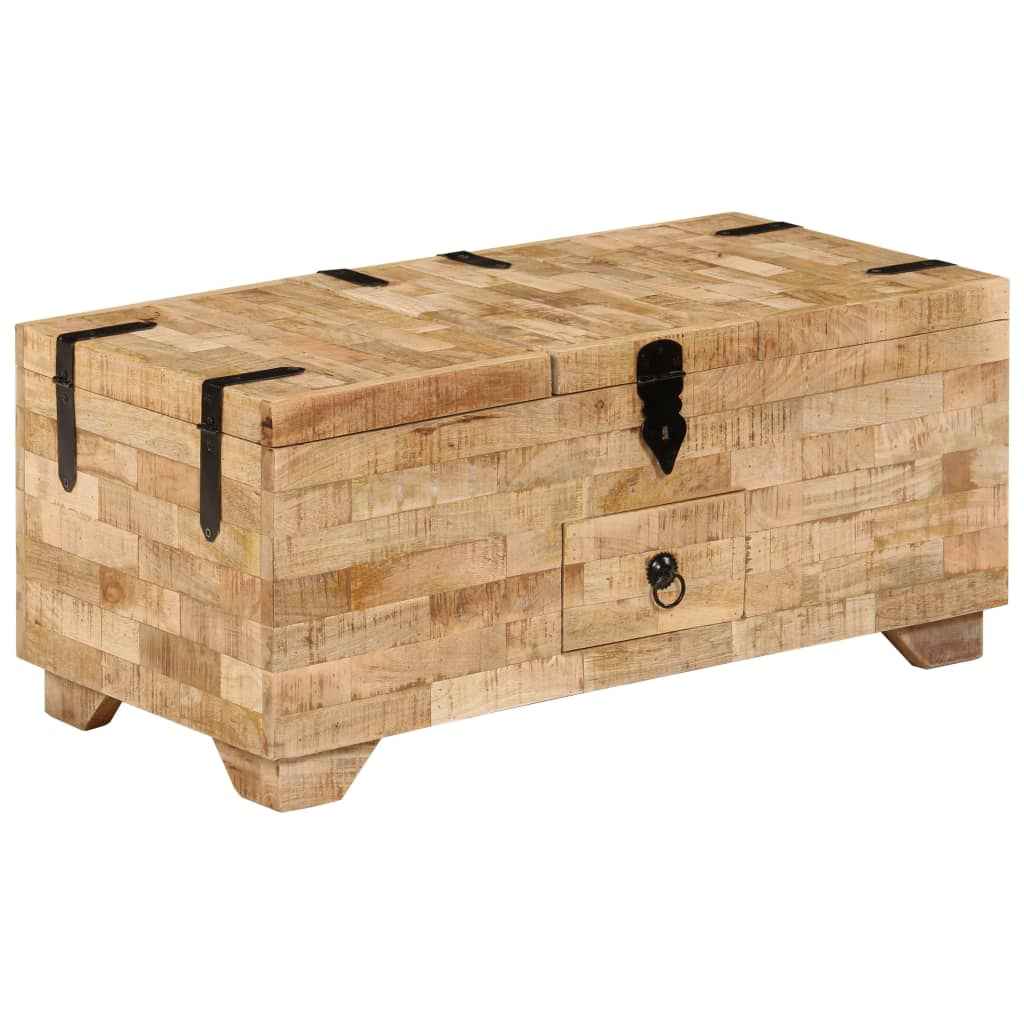vidaXL Mesa de centro baú/caixa 80x40x35cm madeira reciclada maciça
