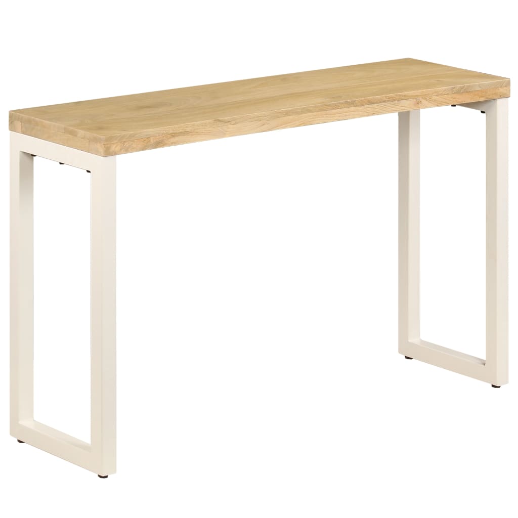 vidaXL Mesa consola 120x35x76 cm madeira de mangueira maciça e aço