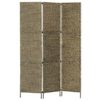 vidaXL Divisória com 3 painéis 116x160 cm jacinto de água castanho