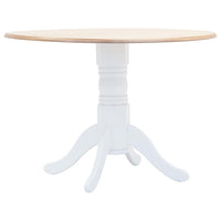 vidaXL Mesa de jantar 106 cm madeira de seringueira maciça branco