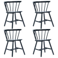 vidaXL Cadeiras de jantar 4 pcs madeira de seringueira maciça preto