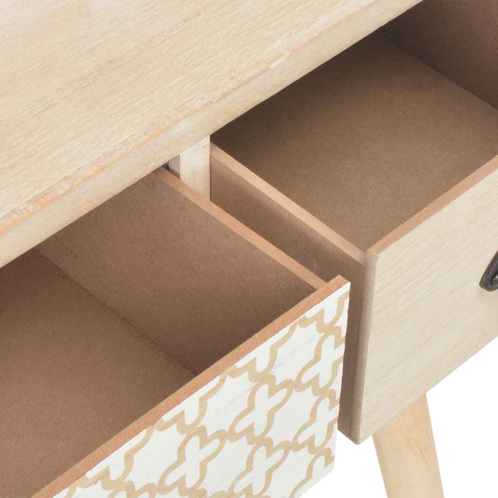 vidaXL Mesa consola com 3 gavetas 100x30x73 cm madeira de pinho maciça