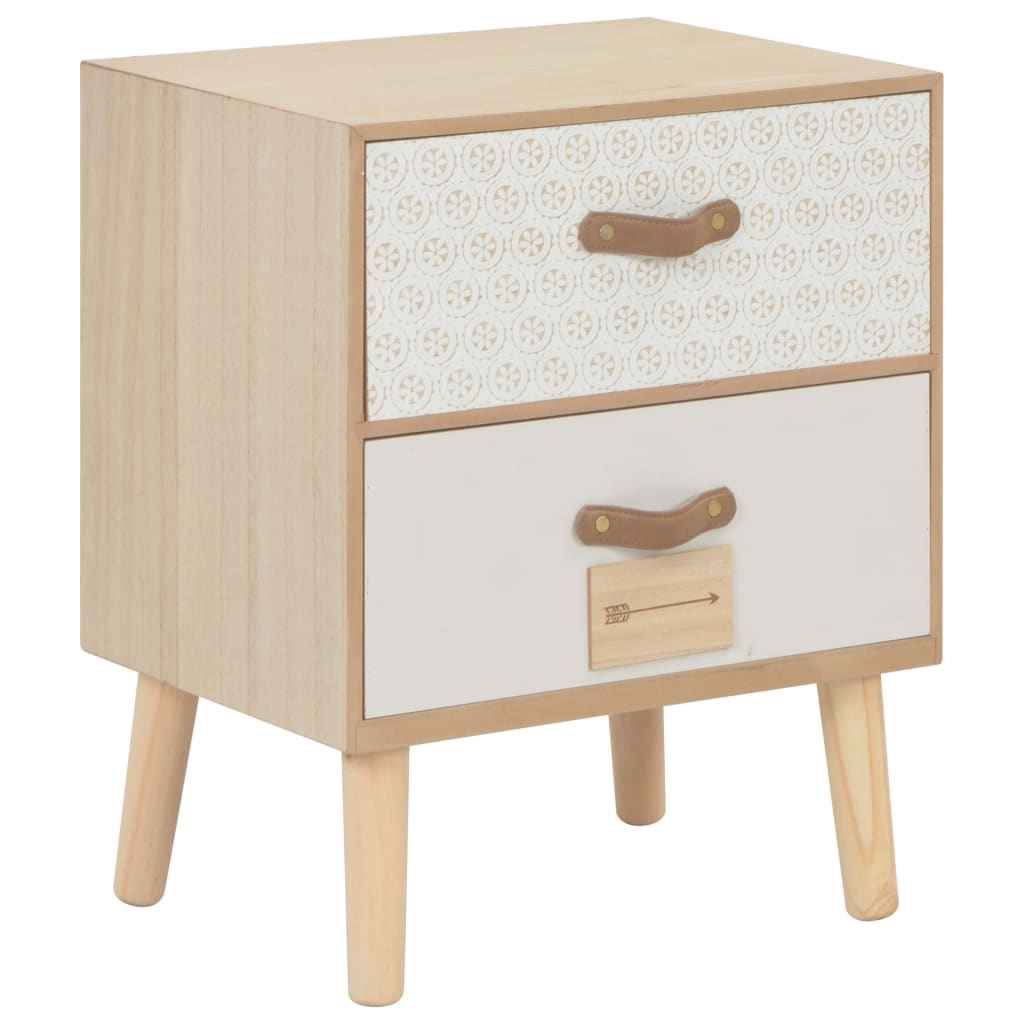 vidaXL Mesa-de-cabeceira com 2 gavetas 30x25x49,5 cm pinho maciço