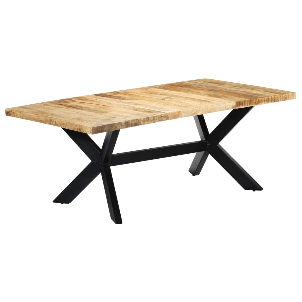 vidaXL Mesa de jantar madeira reciclada maciça + aço em cruz 180 cm