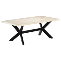 vidaXL Mesa de jantar madeira reciclada maciça + aço em cruz 180 cm