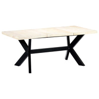 vidaXL Mesa de jantar madeira reciclada maciça + aço em cruz 180 cm