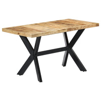 vidaXL Mesa de jantar madeira reciclada maciça + aço em cruz 180 cm