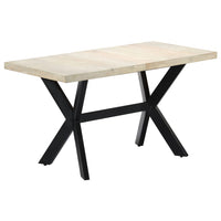 vidaXL Mesa de jantar madeira reciclada maciça + aço em cruz 180 cm
