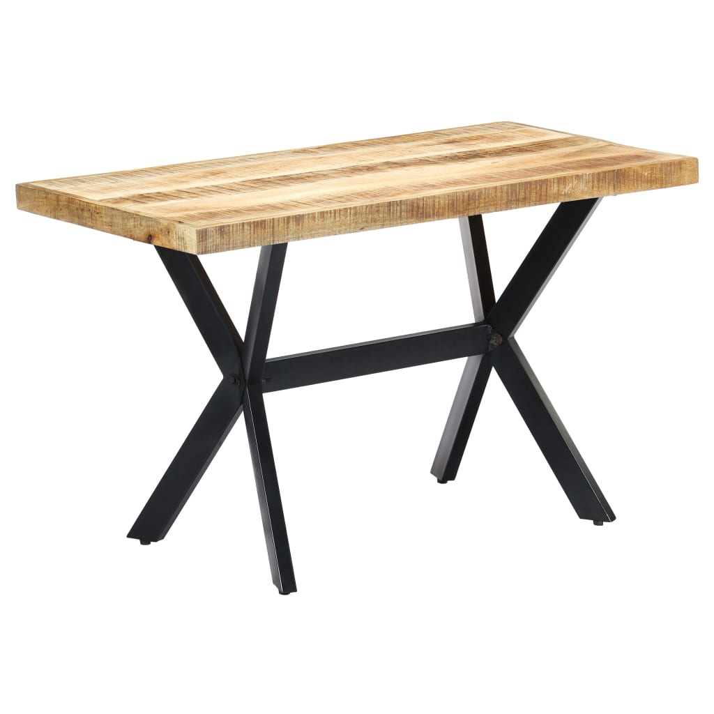 vidaXL Mesa de jantar madeira reciclada maciça + aço em cruz 180 cm