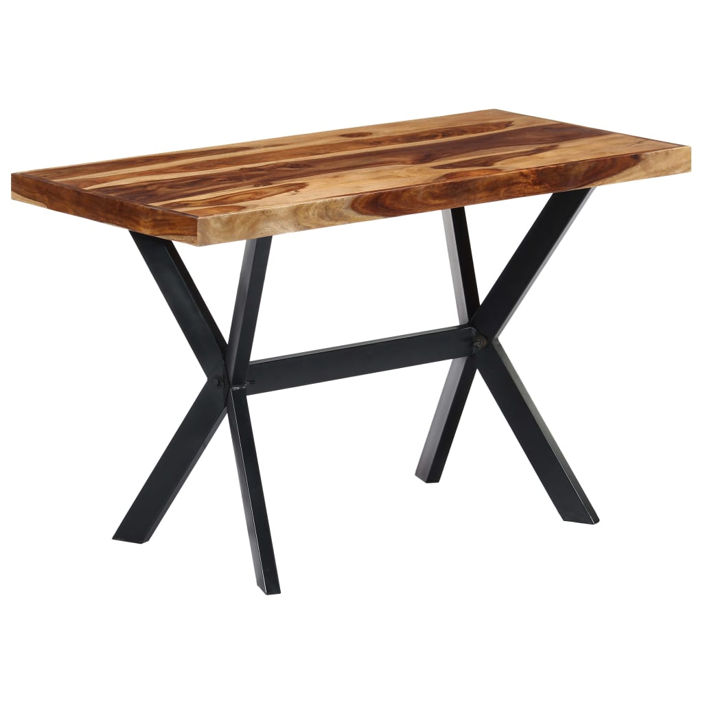 vidaXL Mesa de jantar madeira reciclada maciça + aço em cruz 180 cm