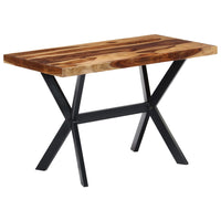 vidaXL Mesa de jantar madeira reciclada maciça + aço em cruz 180 cm