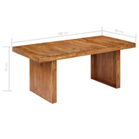 vidaXL Mesa de jantar 180x90x75 cm madeira de acácia maciça