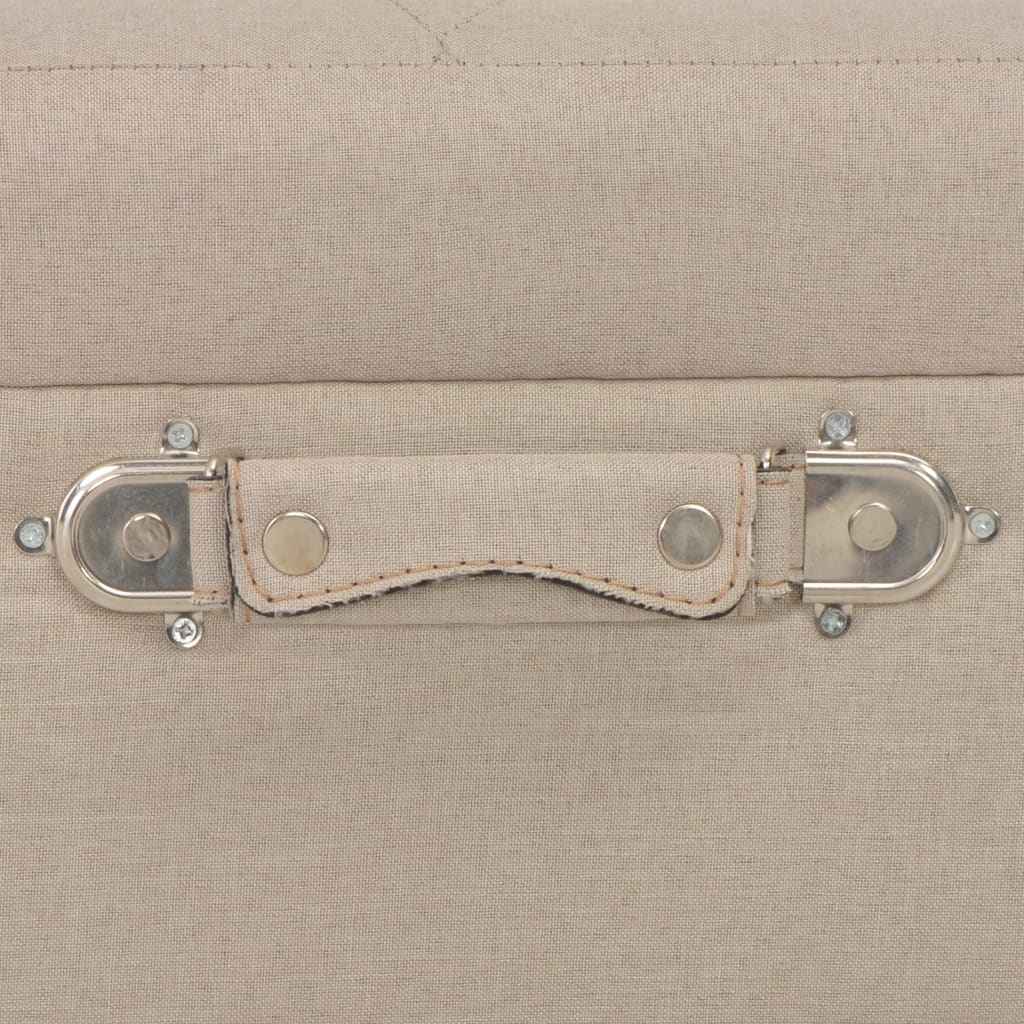 vidaXL Banco de arrumação 40 cm tecido bege