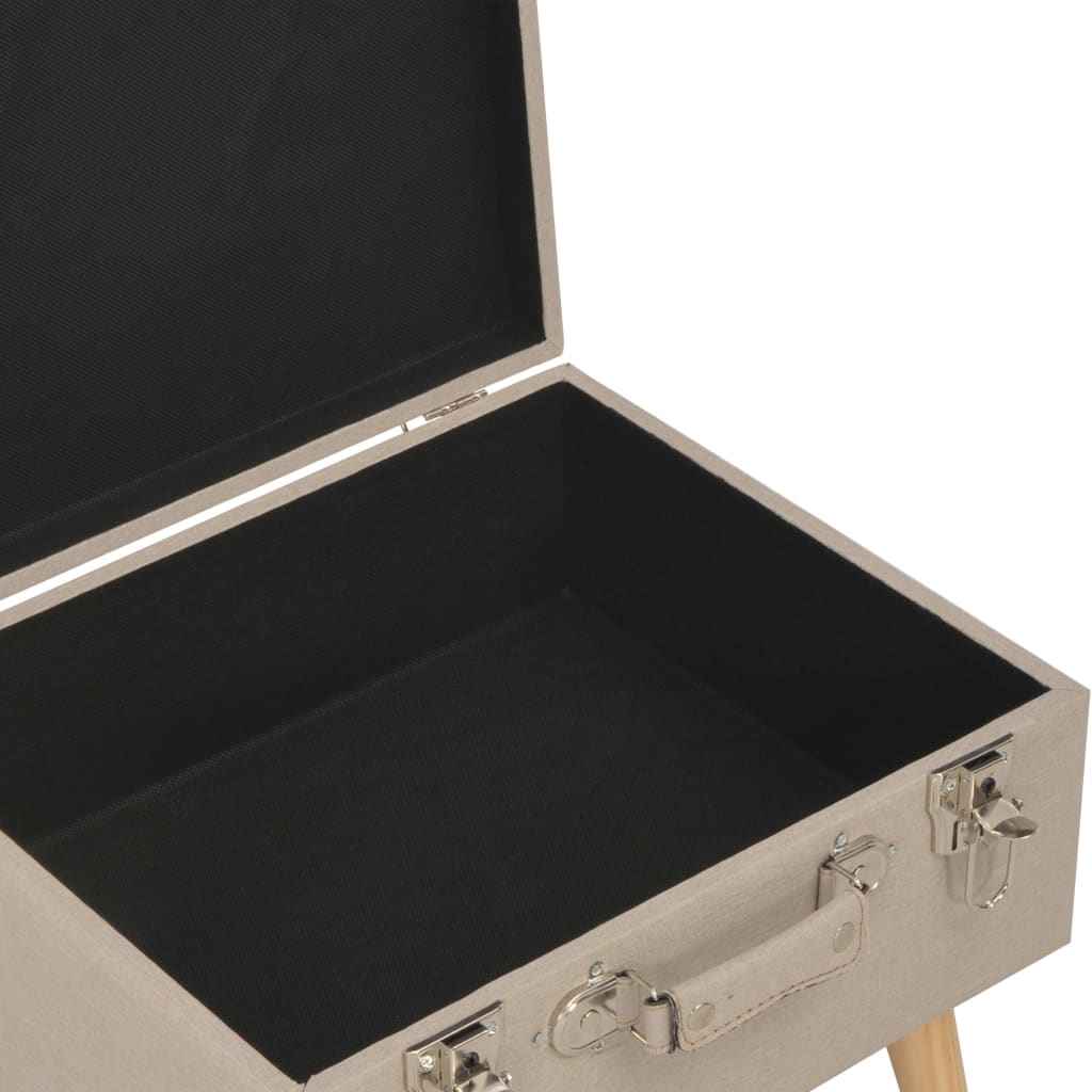 vidaXL Bancos de arrumação 3 pcs tecido bege