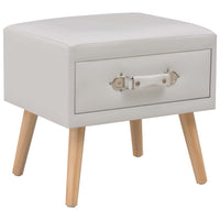 vidaXL Mesa-de-cabeceira 40x35x40 cm couro artificial branco