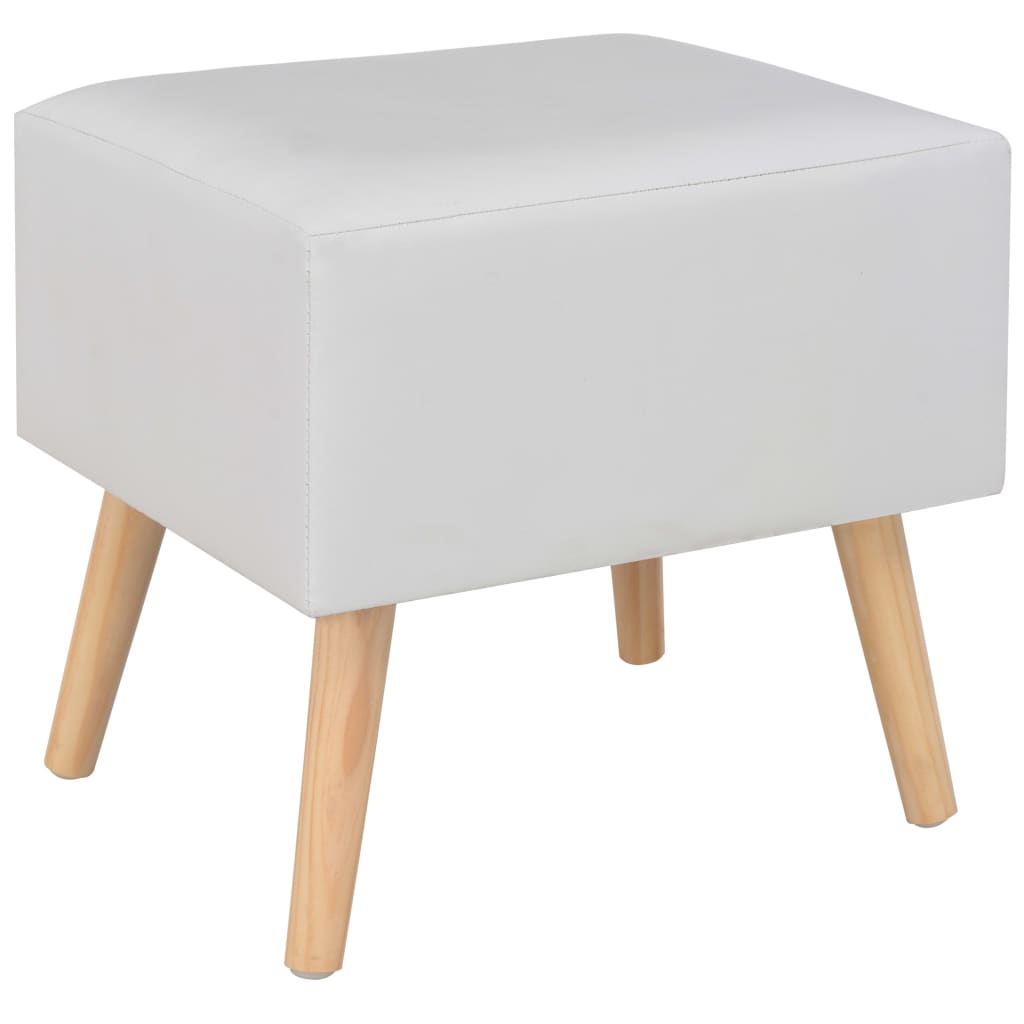 vidaXL Mesa-de-cabeceira 40x35x40 cm couro artificial branco