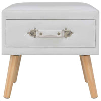 vidaXL Mesa-de-cabeceira 40x35x40 cm couro artificial branco