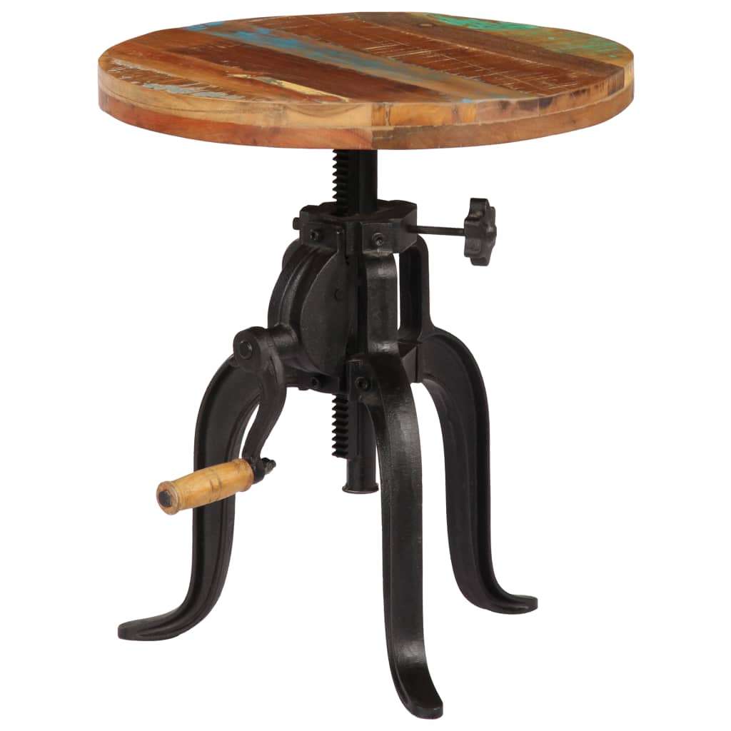 vidaXL Mesa de apoio 45 x (45-62) cm madeira mangueira e ferro fundido