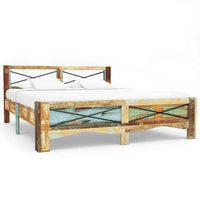 vidaXL Estrutura de cama madeira recuperada maciça 140x200 cm