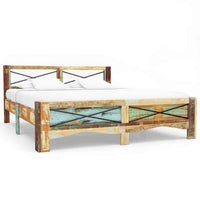 vidaXL Estrutura de cama madeira recuperada maciça 140x200 cm