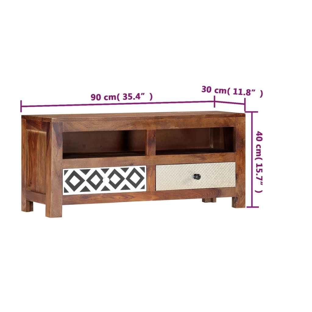 vidaXL Móvel de TV 90x30x40 cm madeira de acácia maciça