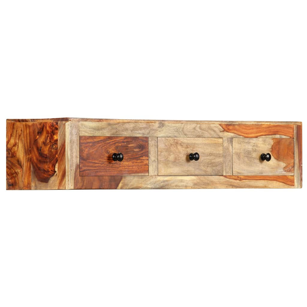 vidaXL Mesa consola de parede 100x25x20 cm madeira de acácia maciça