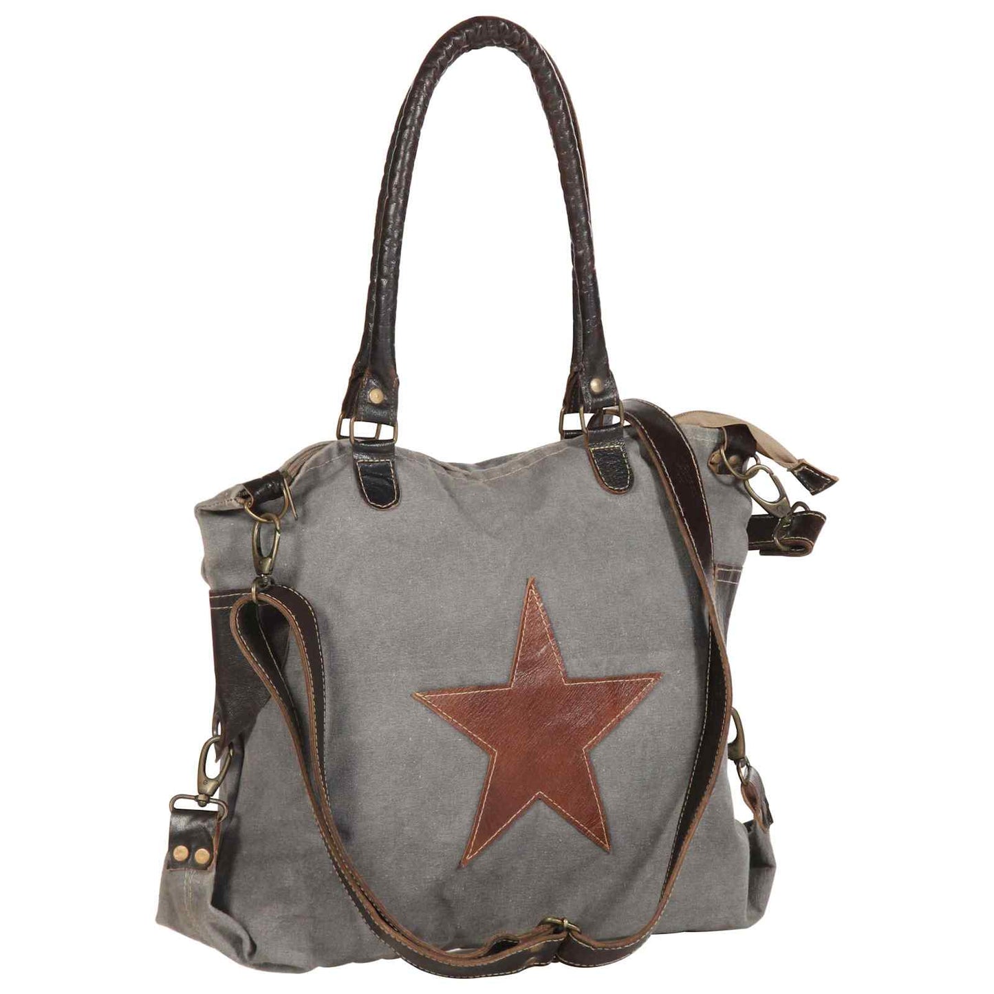 vidaXL Bolsa Estrela Cinza Escuro 63 x 41 cm lona