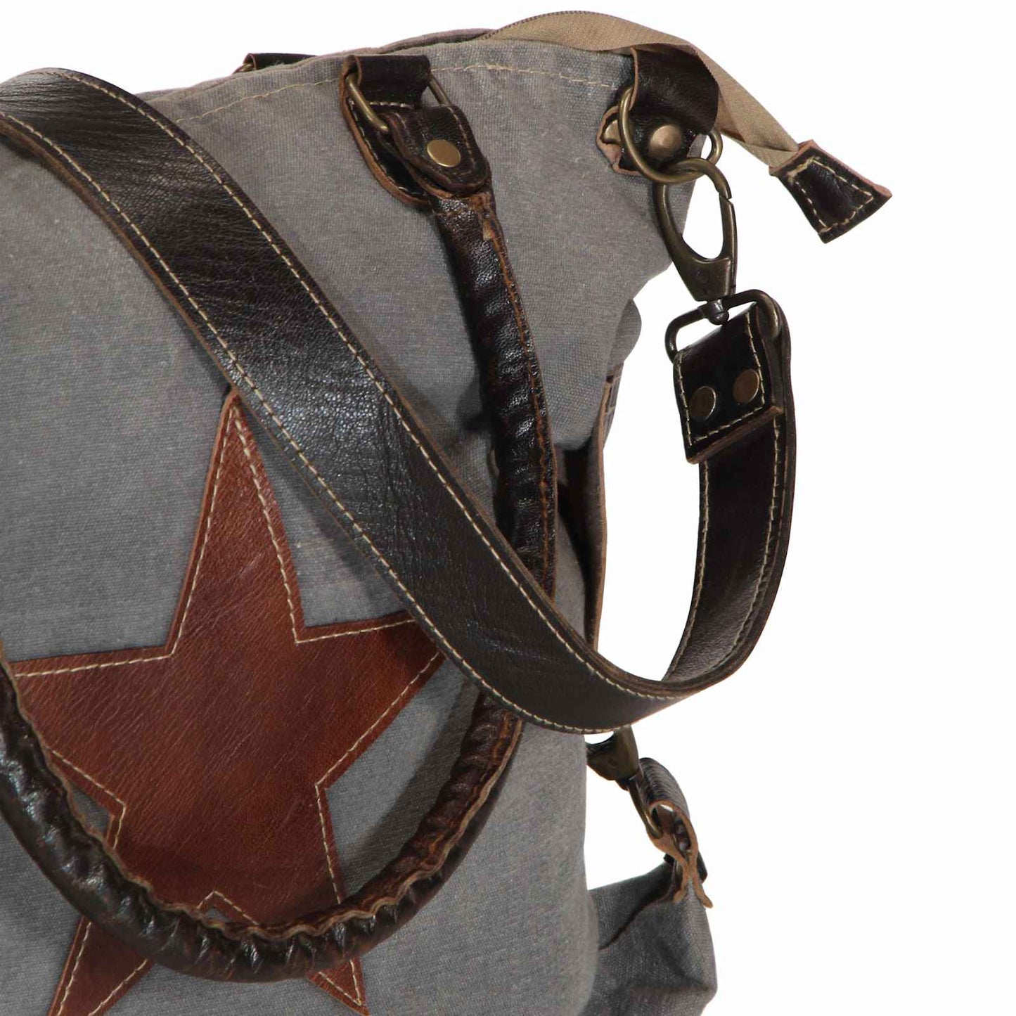 vidaXL Bolsa Estrela Cinza Escuro 63 x 41 cm lona