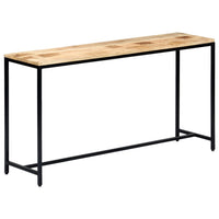 vidaXL Mesa consola 140x35x76 cm madeira de mangueira maciça áspera