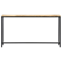 vidaXL Mesa consola 140x35x76 cm madeira de mangueira maciça áspera