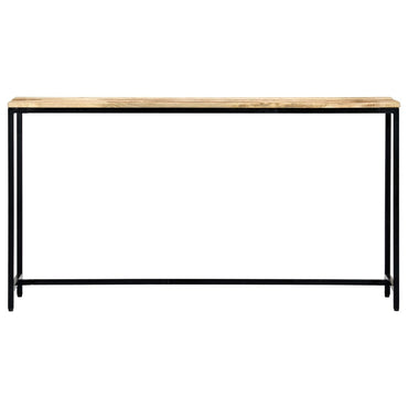 vidaXL Mesa consola 140x35x76 cm madeira de mangueira maciça áspera