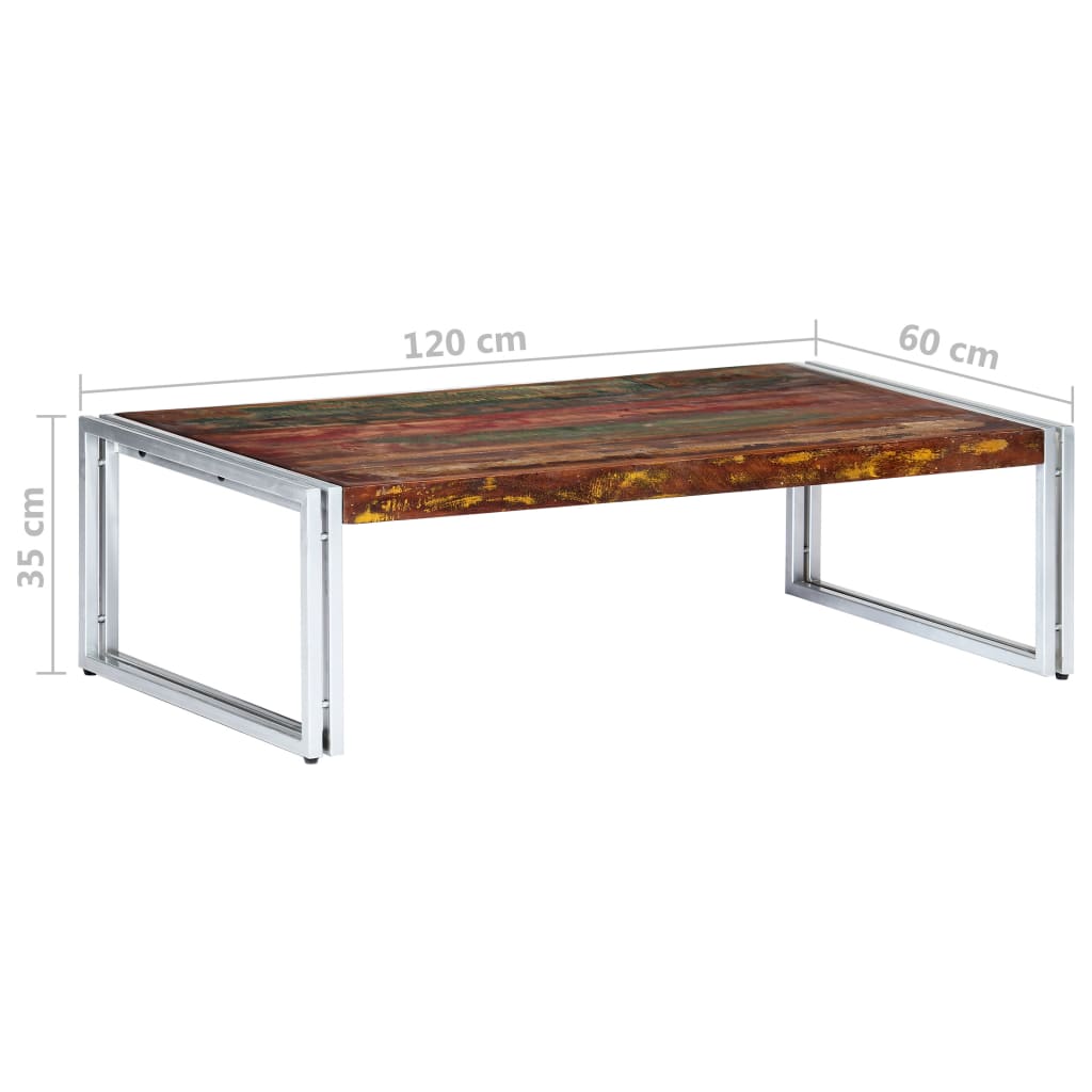 vidaXL Mesa de centro 120x60x35 cm madeira recuperada maciça
