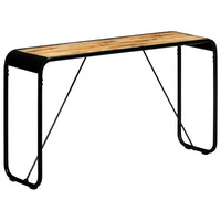 vidaXL Mesa consola 140x35x76 cm madeira de mangueira maciça áspera