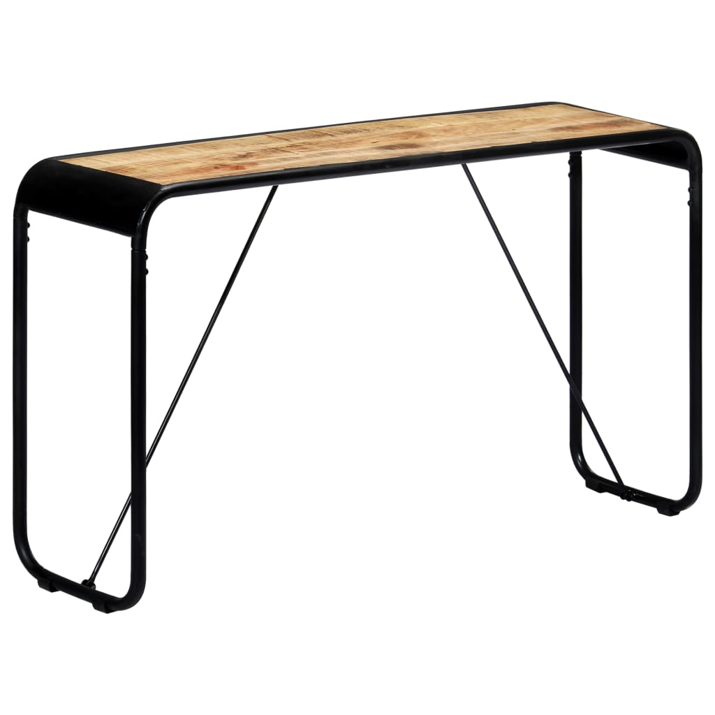 vidaXL Mesa consola 140x35x76 cm madeira de mangueira maciça áspera