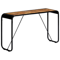 vidaXL Mesa consola 140x35x76 cm madeira de mangueira maciça áspera