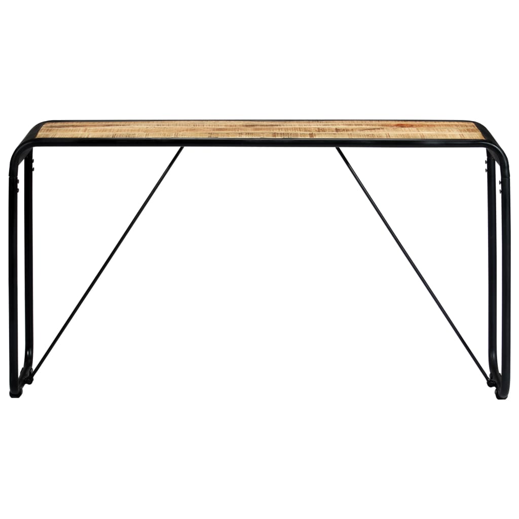 vidaXL Mesa consola 140x35x76 cm madeira de mangueira maciça áspera
