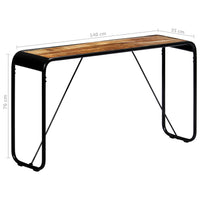 vidaXL Mesa consola 140x35x76 cm madeira de mangueira maciça áspera