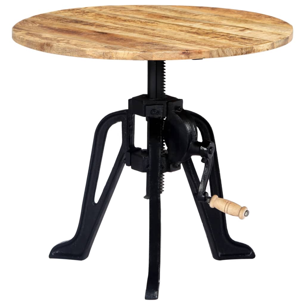 vidaXL Mesa apoio 60x(42-63)cm madeira reciclada sólida ferro fundido