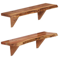 vidaXL Prateleiras de parede 2 pcs 60x20x18cm madeira de acácia maciça