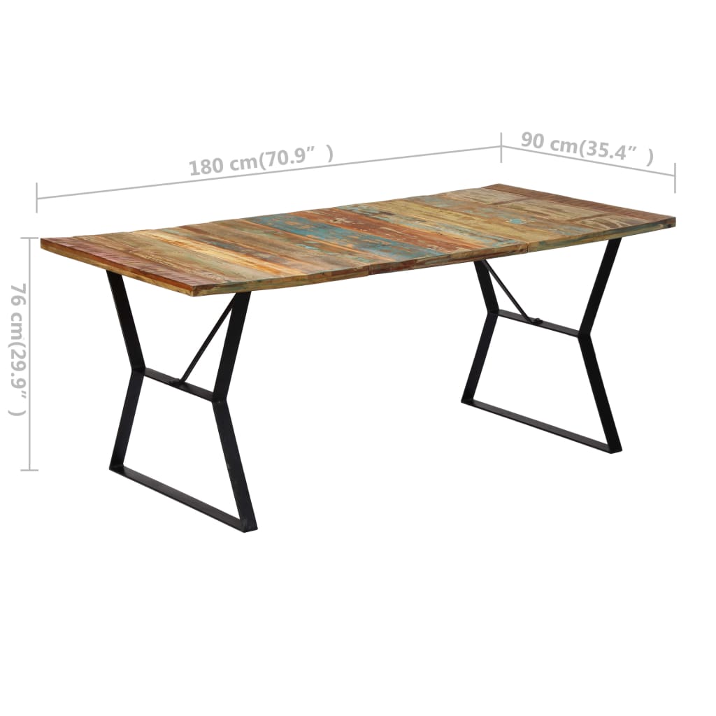 vidaXL Mesa de jantar 180x90x76 cm madeira de mangueira maciça