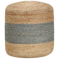 vidaXL Pufe artesanal 40x45 cm juta cinzento