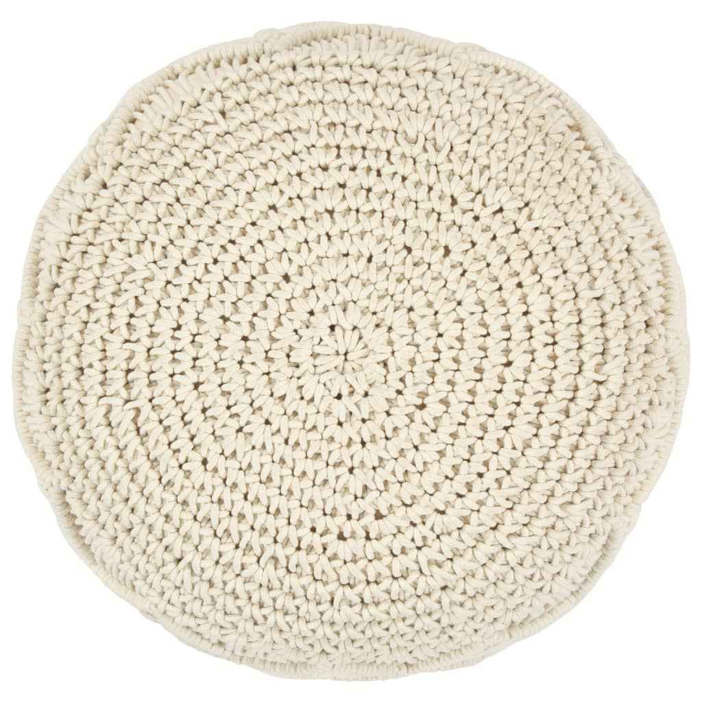 vidaXL Pufe artesanal macramé 45x30 cm algodão