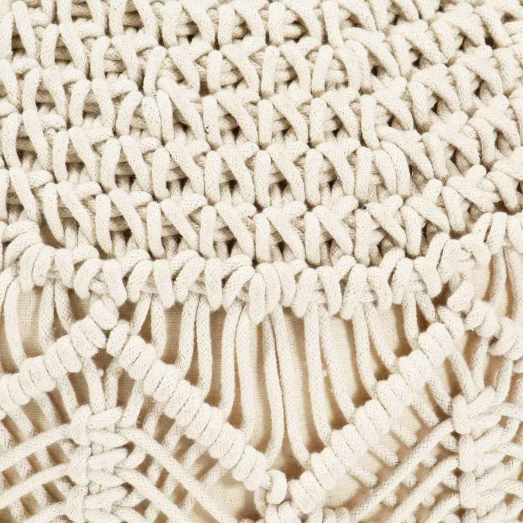 vidaXL Pufe artesanal macramé 45x30 cm algodão