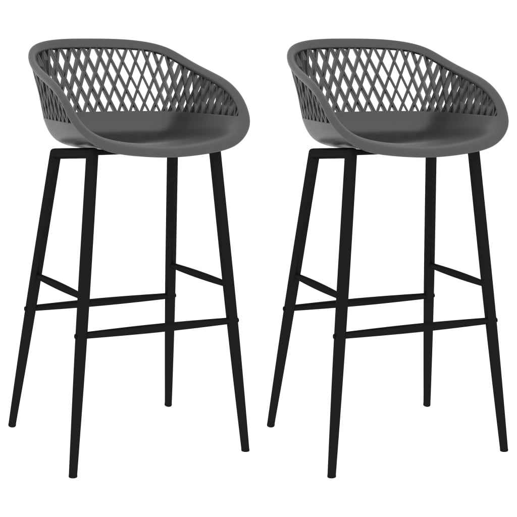 vidaXL Cadeiras de bar 2 pcs preto