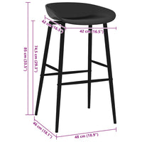 vidaXL Cadeiras de bar 2 pcs preto